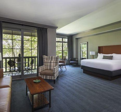 The Lodge at Ballantyne, Charlotte North Carolina King Hotel Room with Balcony | Meeting Retreat, Wedding Venue